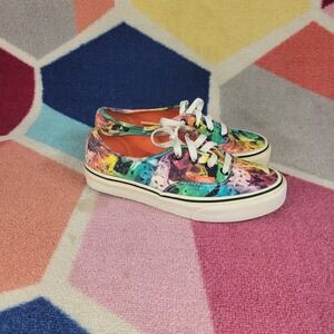 Vans Authentic  ASCP Cat Print Sneakers Rainbow Low Top Lace Up Size 5.5